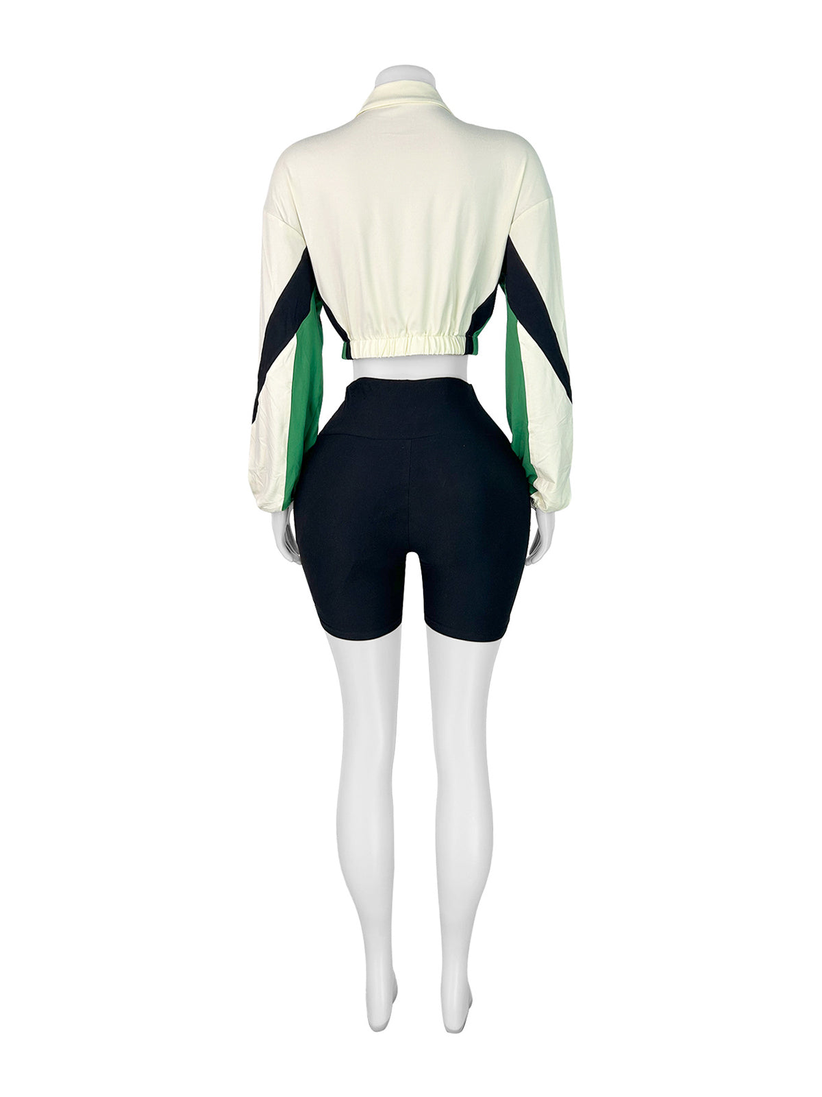 Casual Zipper Cropped Top Comfort Shorts Sets