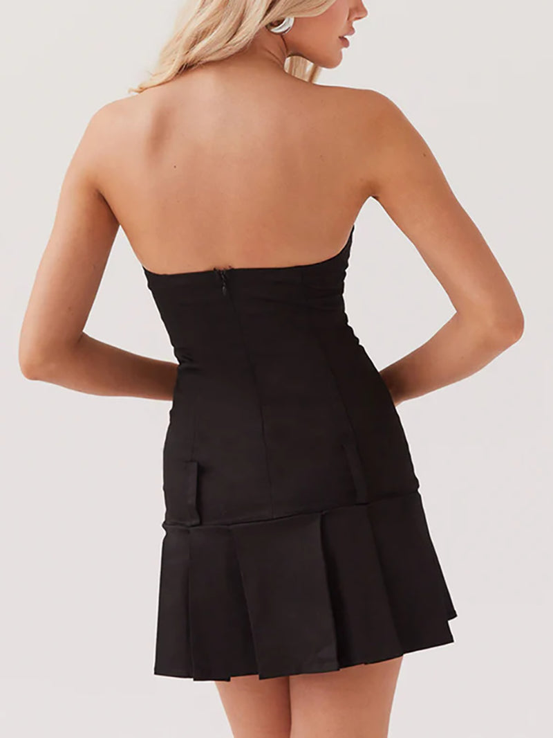 Sexy Hollow out Strapless Slim Dress