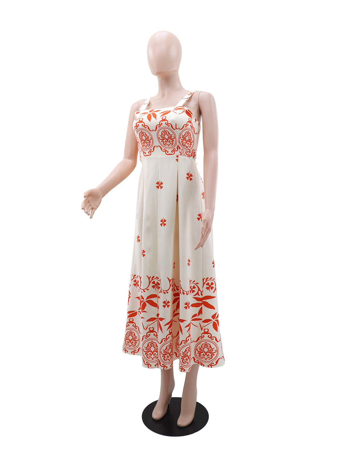 Fashion High Waist Holiday Casual Print Dress