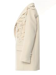 Asymmetric Long Sleeve Stitching Profile Blazer