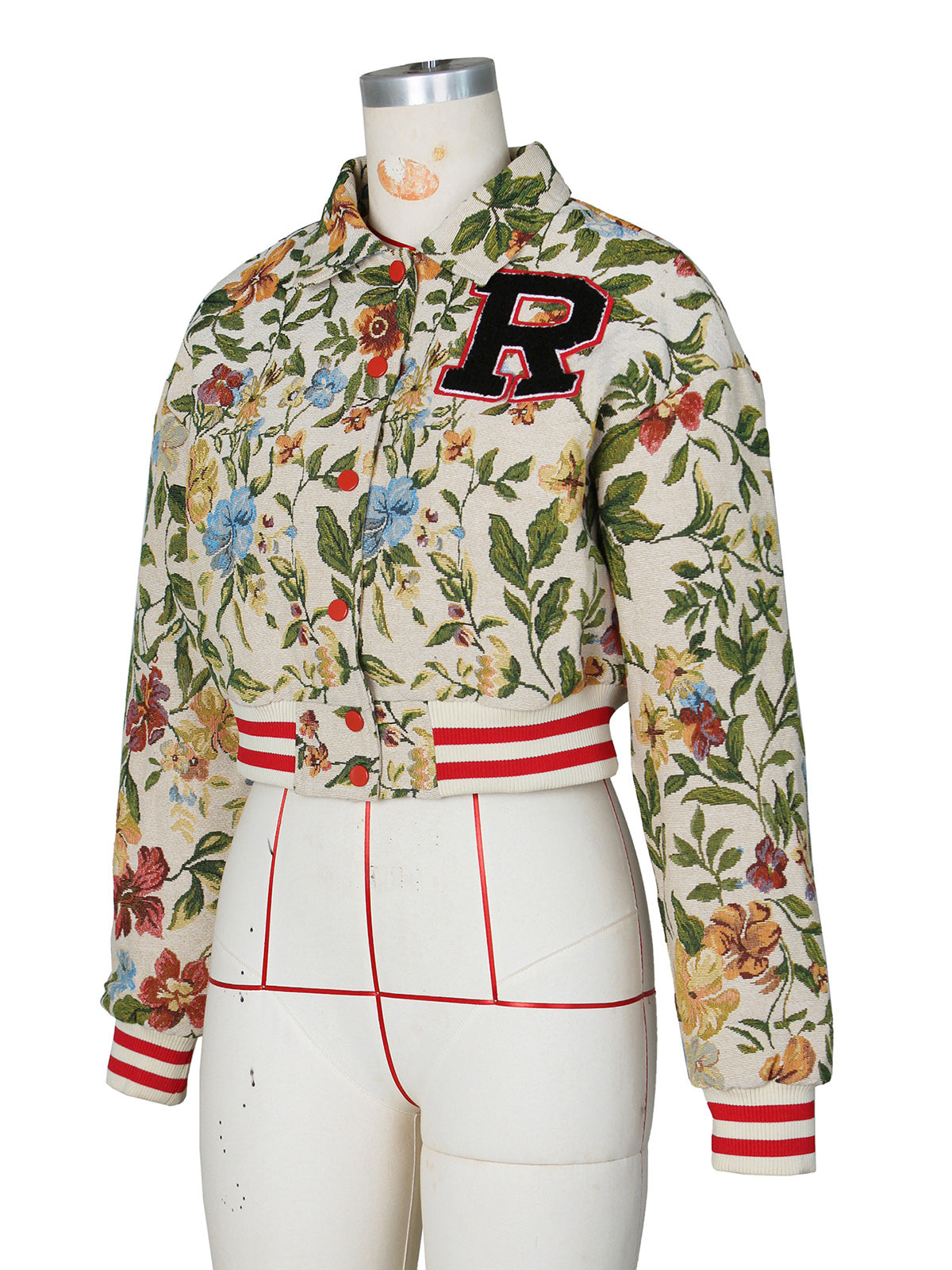 Fashion Floral Embroidery Bomber Jacket