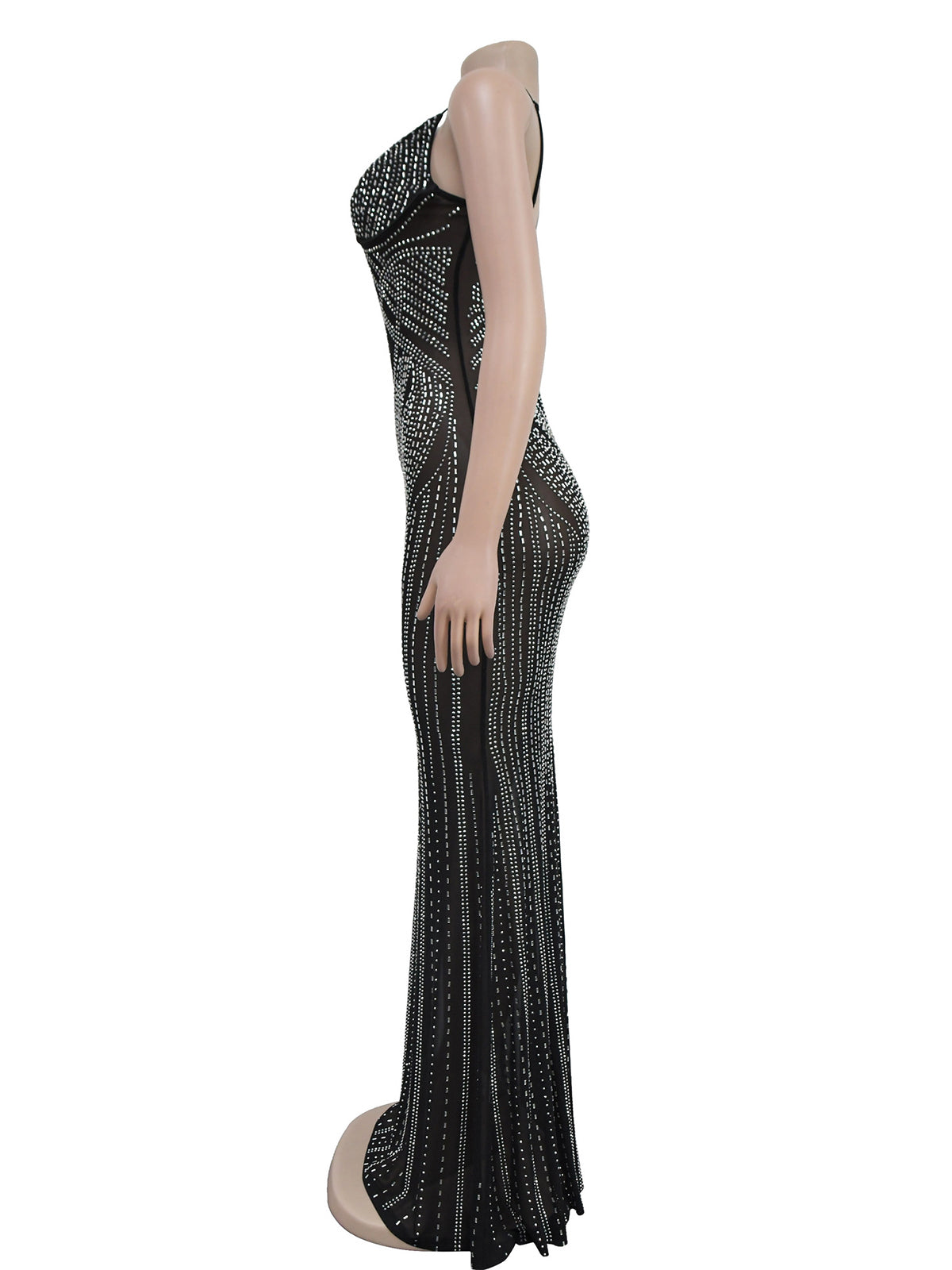 Spaghetti Strap Rhinestones Evening Party Dress