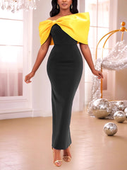 Elegant Bow Off Shoulder Party Dress