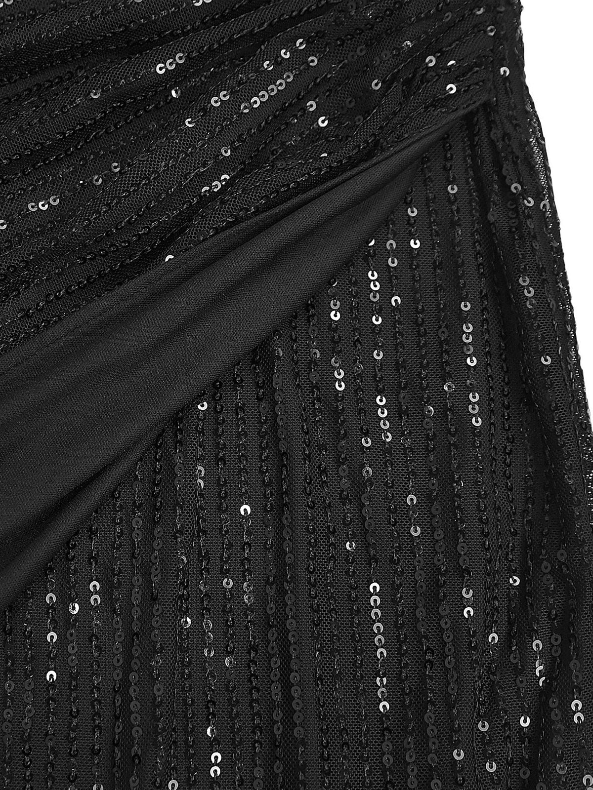 Sexy Sequin Fitted Split Hem Sleeveless Maxi Dress