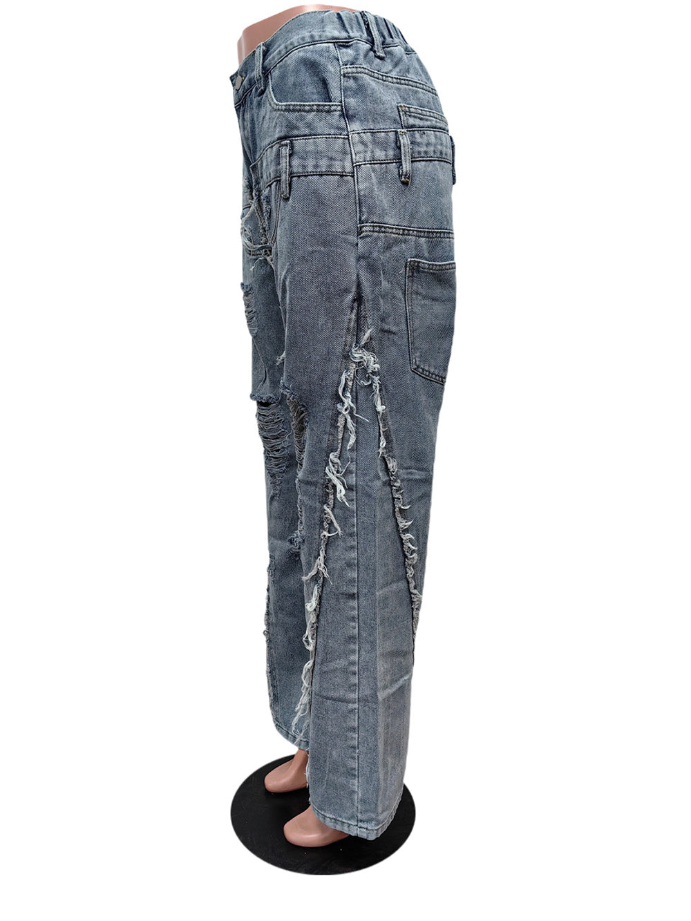 Ripped Casual Straight Jeans