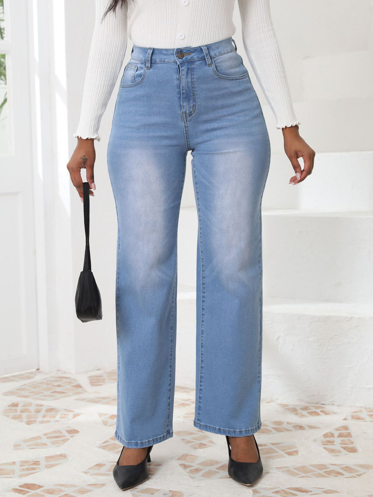 Vintage High Waist Straight Leg Jeans