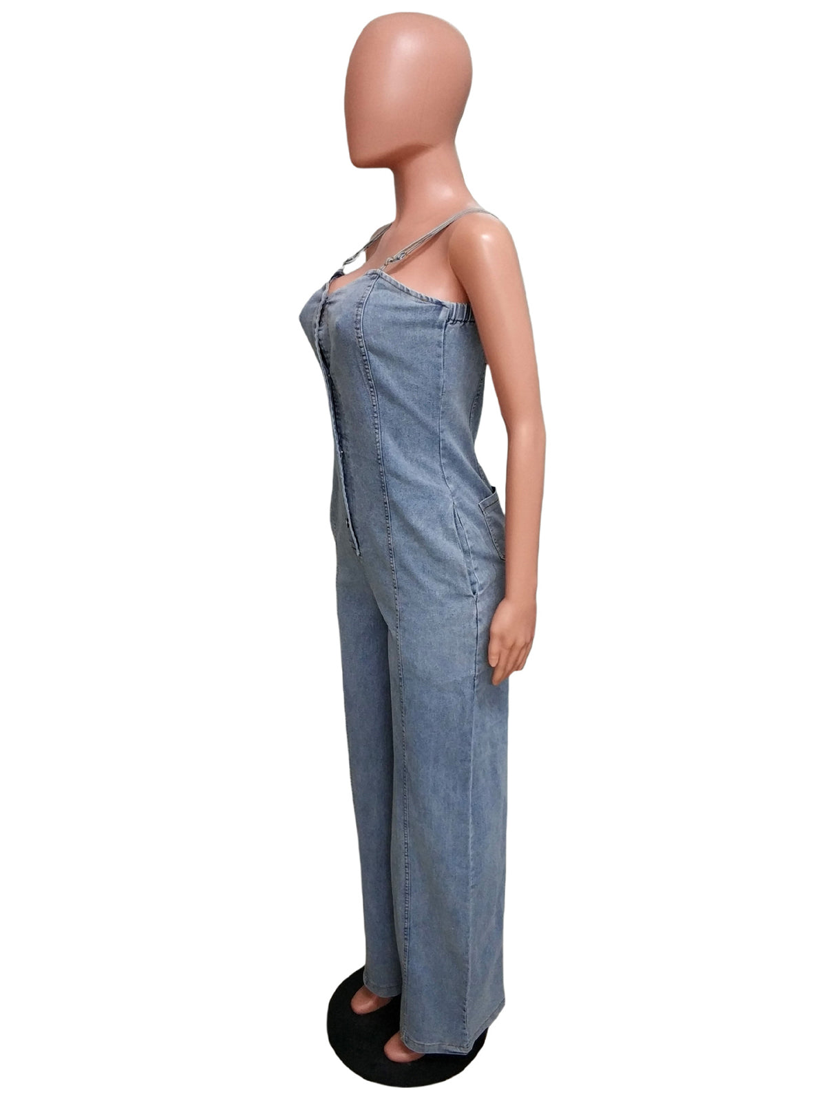 Sexy Spaghetti Strap Denim Jumpsuit