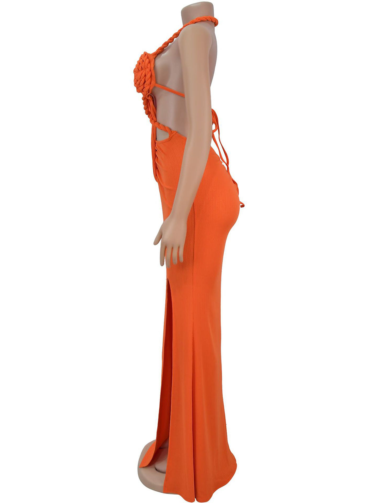 Sexy Twisted Rope Hollow out Backless Maxi Dress