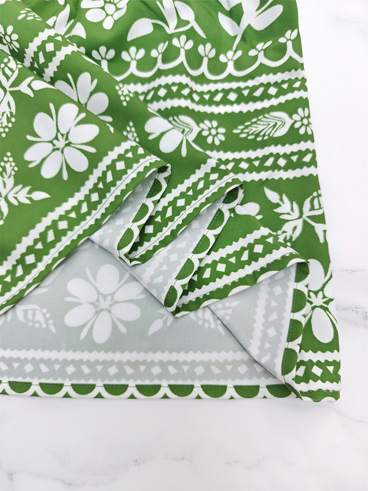 Casual Print Crop Top High Waist Maxi Skirt Set