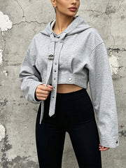 Cinched Waist Cropped Sweatshirt-boutique