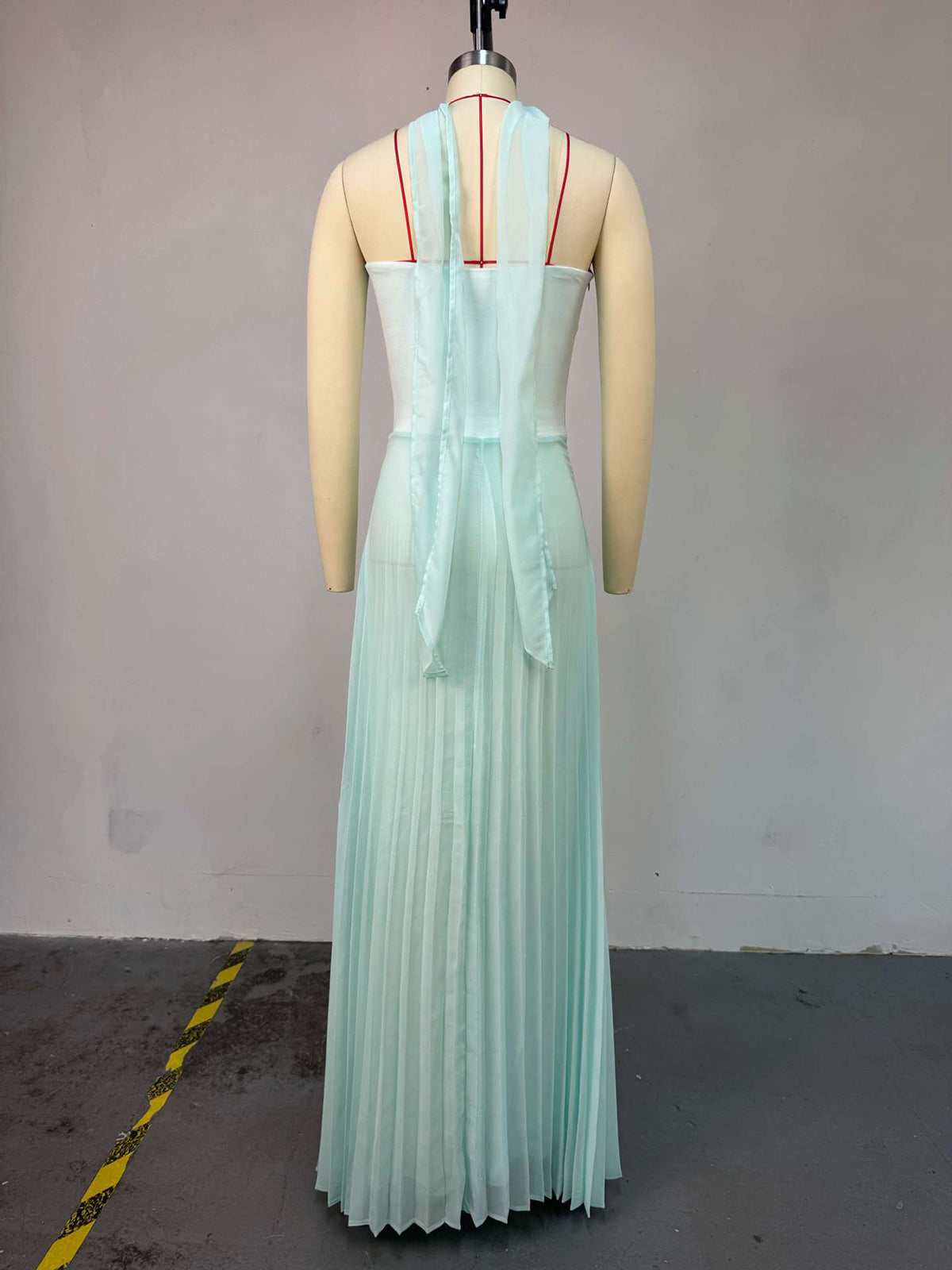 Elegant Scarf Strapless Slim Maxi Dress