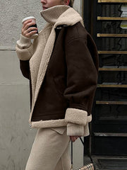 Fashionable Vintage Lapel Warm Jacket Coat