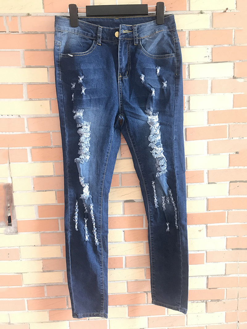 Fashion Ripped Jeans Pencil Pants