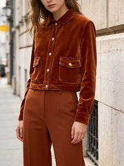 Casual Velvet Long Sleeve Jacket