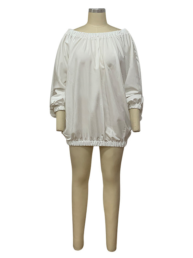 Sexy Off Shoulder Batwing Sleeve Loose Mini Dress