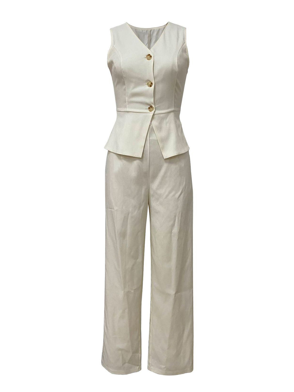 Elegant Sleeveless Slim Top And Pants Two Piece Set