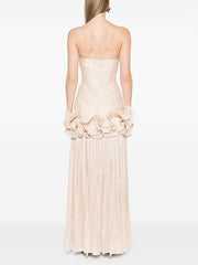 Ruffle Trim Strapless Maxi Dress-boutique