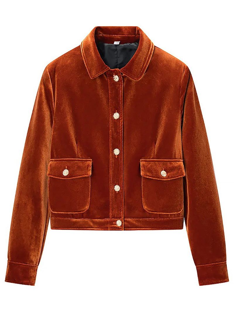 Casual Velvet Long Sleeve Jacket