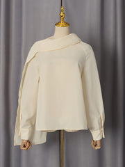 Casual Scarf Long Sleeve Shirt