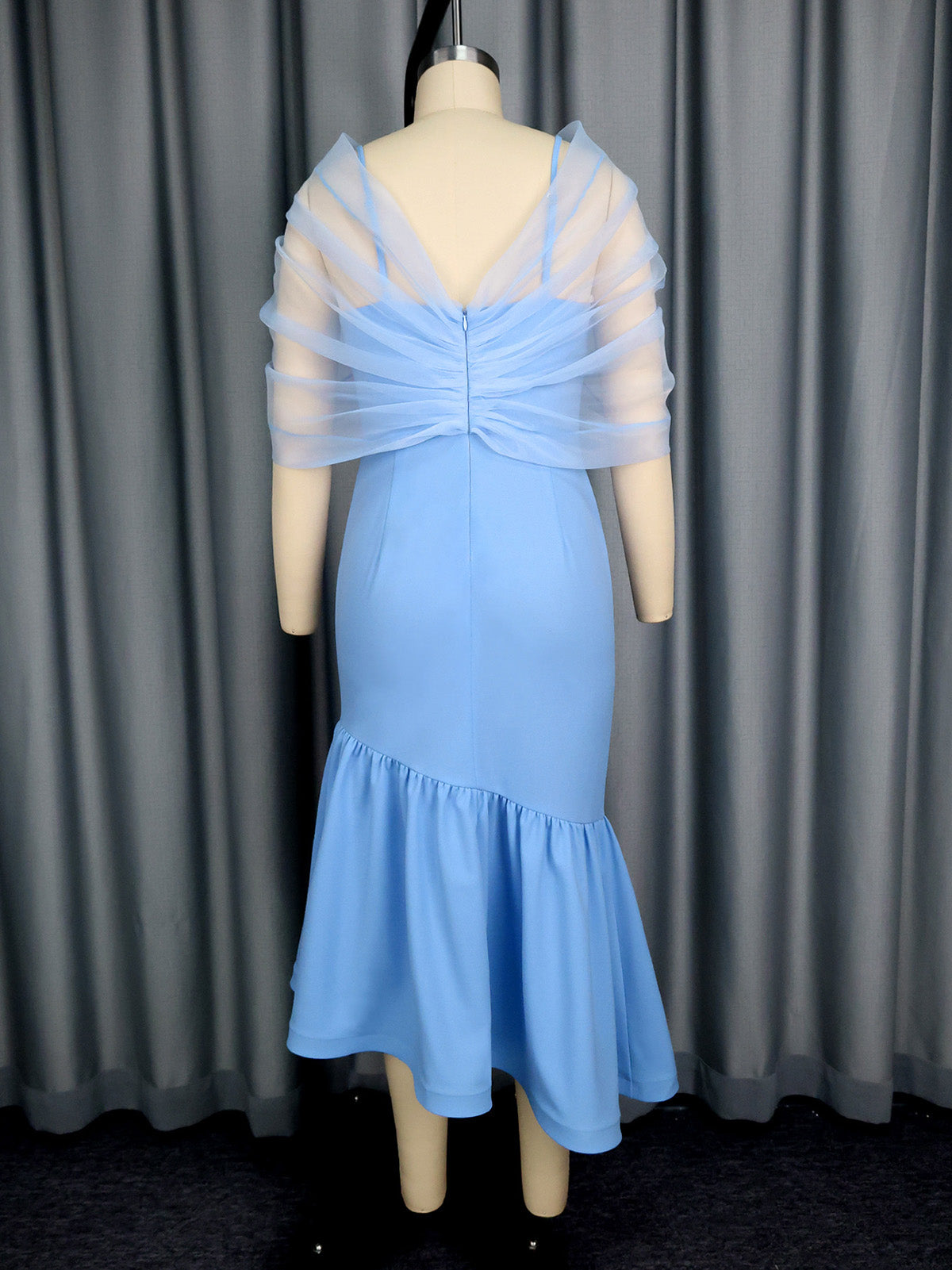 Elegant Off Shoulder Slim Evening Party Fishtail Dress
