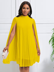 Chiffon Batwing Sleeve Cape Dress