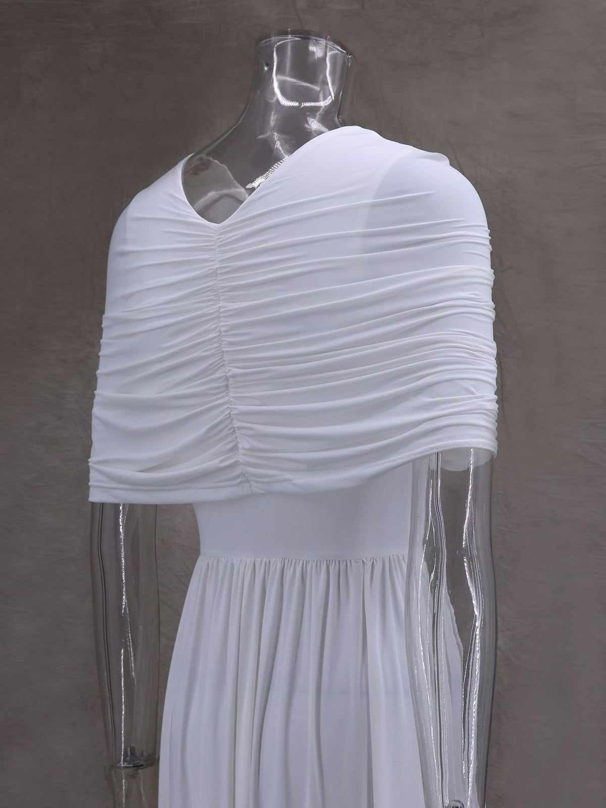 Elegant High Waist Cape Pleated Maxi Dress