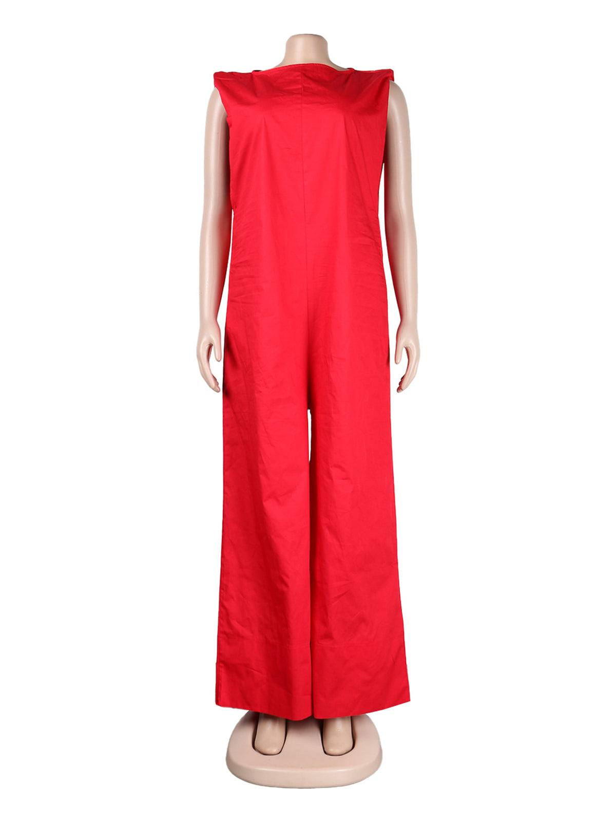 Solid Color Sleeveless Wide Leg Jumpsuits