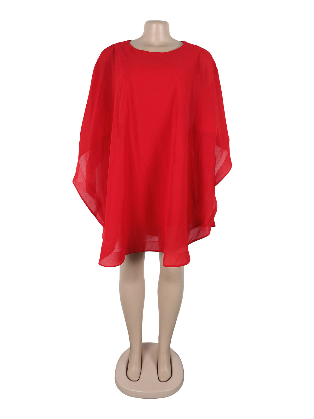 Fashion Chiffon Ruffle Sleeve Loose Mini Dress