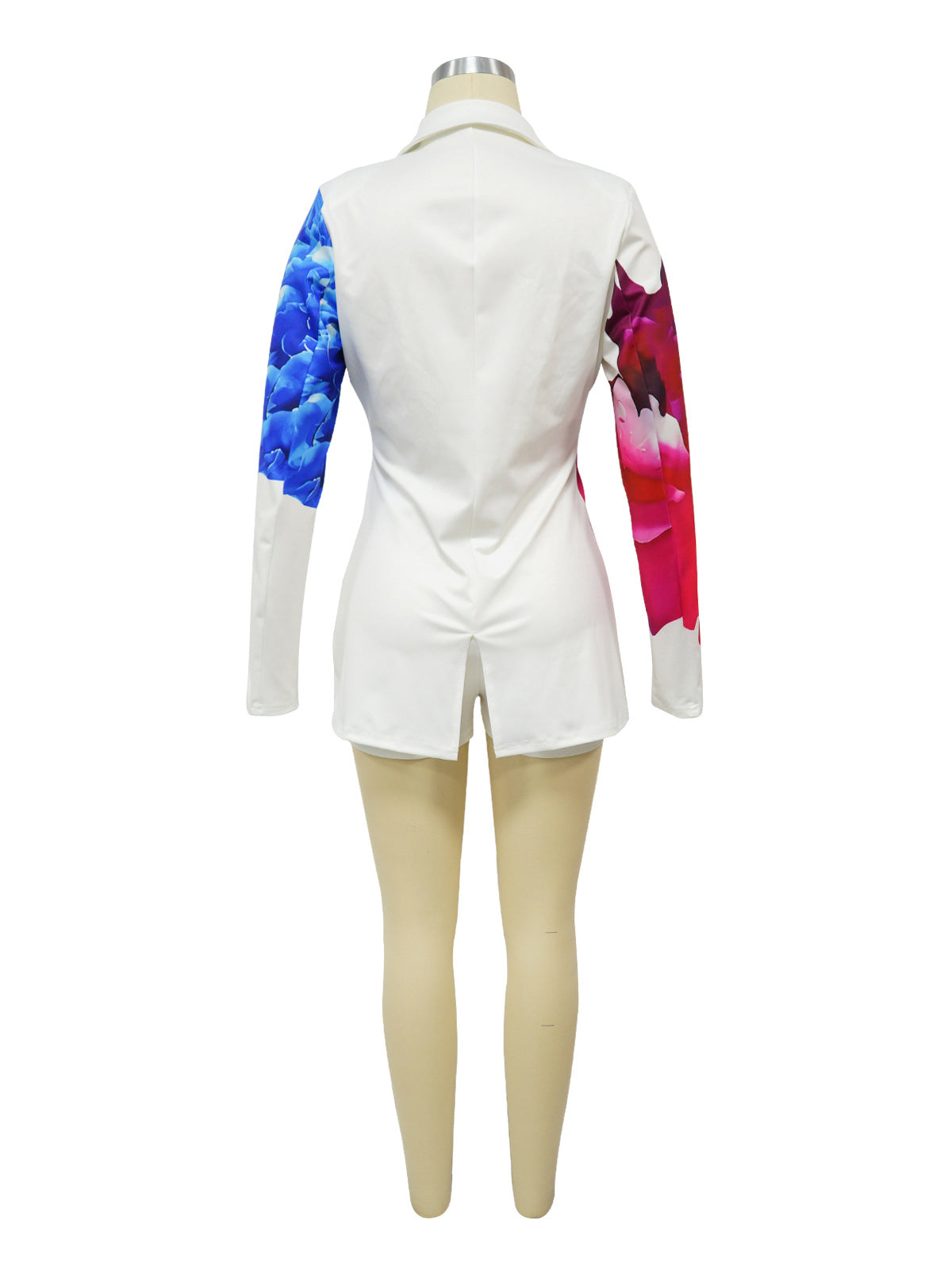 Fashion Single Button Print Blazer And Shorts Suit
