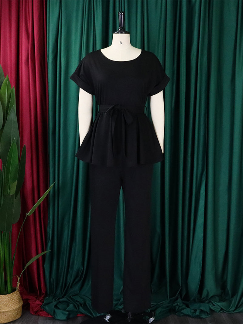 Elegant Bandage Top And Wide Leg Pants Sets