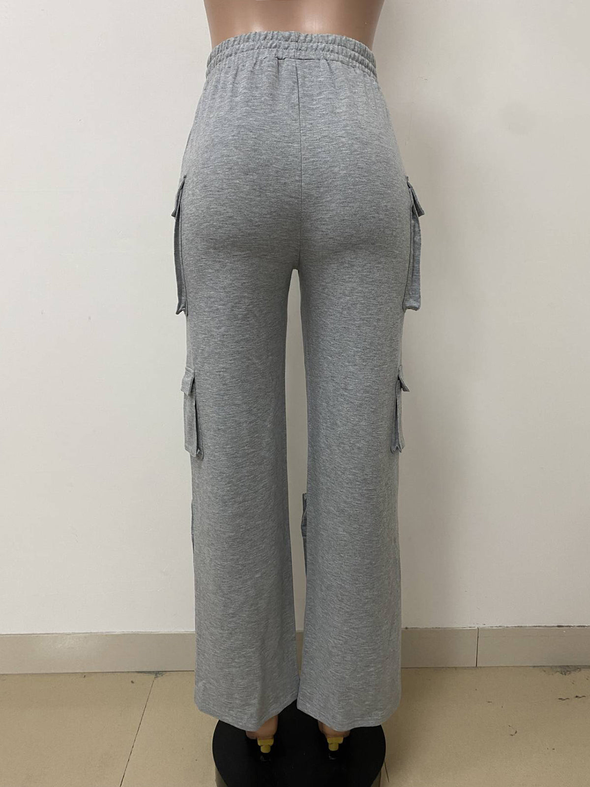 Casual Elastic Waist Multi-Pocket Loose Trousers