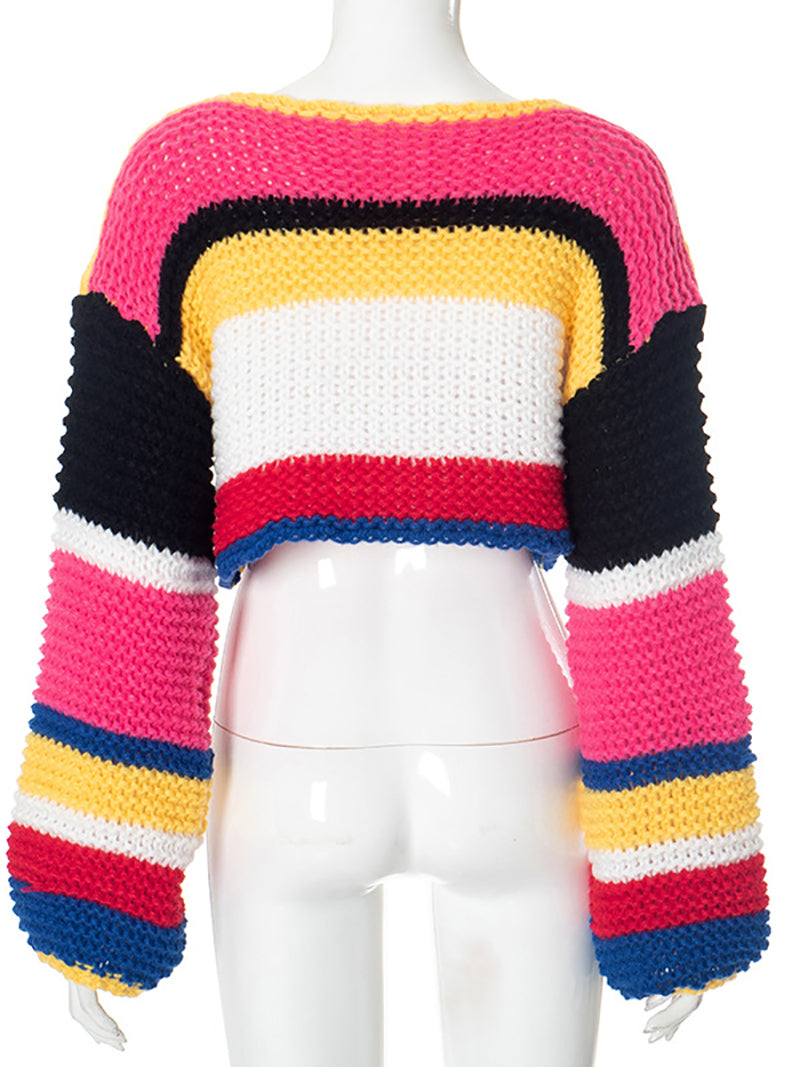 The Rainbow Stripe Chunky Knit Sweater