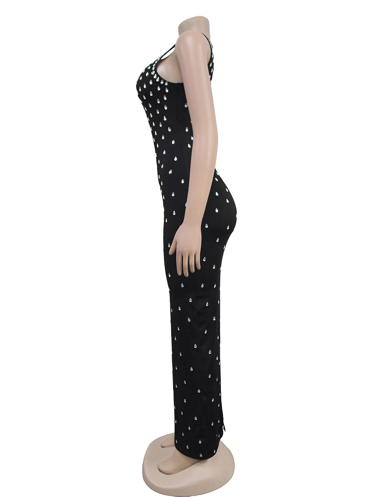 Sexy Rhinestone U Neck Sleeveless Party Club Dress
