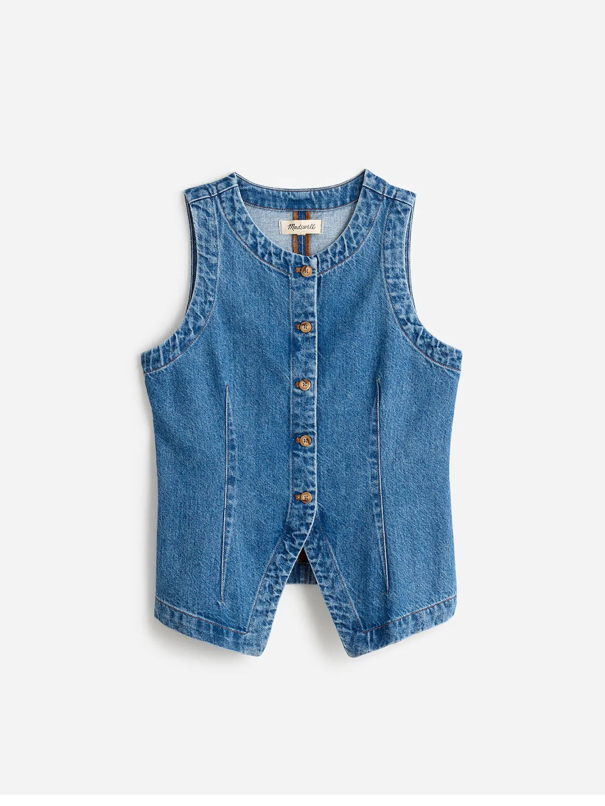 Casual Denim Crewneck Vest Waistcoat
