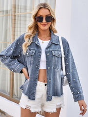 Pearl Washed Long Sleeve Denim Jacket