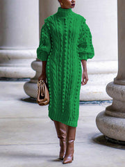 Knit Turtleneck Sweater Dress