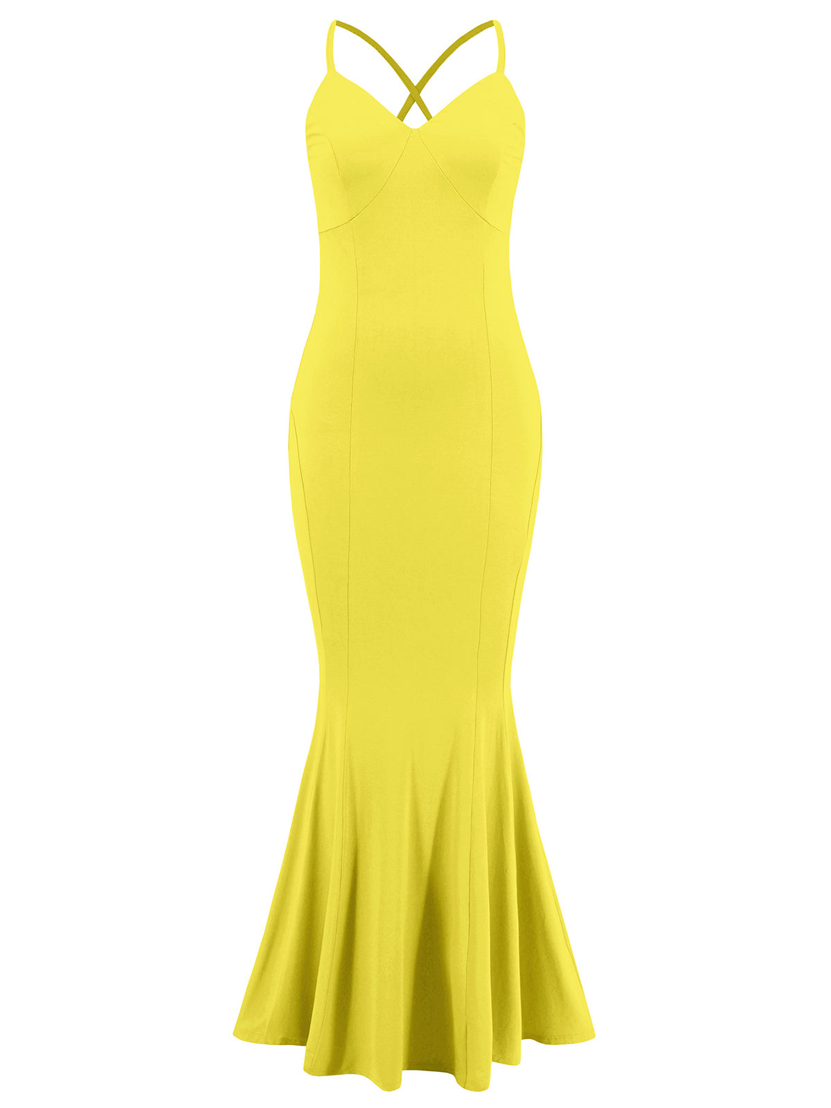 Sexy Spaghetti Strap Print Slim Fishtail Dress