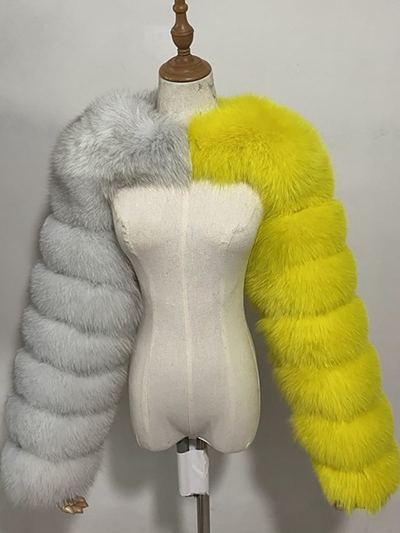 Fluffy Faux Fur Warm Shawl Jacket Coat