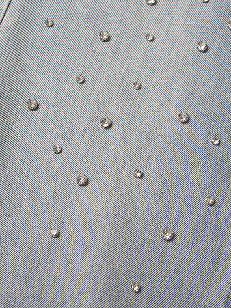 Nail Bead Decorate Straight Jeans