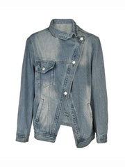 Asymmetric Cropped Denim Jacket