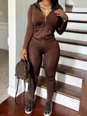 Casual Hooded Collar Kangaroo Pocket Tracksuit Set