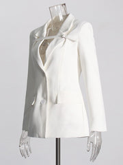 Slim Fit Long Sleeve Tailored Blazer-boutique