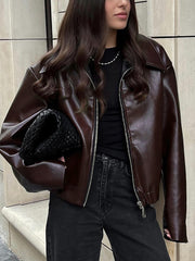 Fashion Gothic Faux Leather Motorcycle Jacket