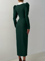 Fashion Peter Pan Collar Slim Bodycon Dress