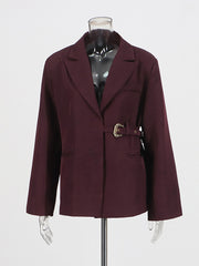 Fashion Irregular Decorative Buckle Blazer