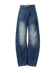 Casual High Waist Loose Straight Jeans