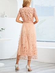 Fashion V-neck Sequin Lace-up Slim Party Dress