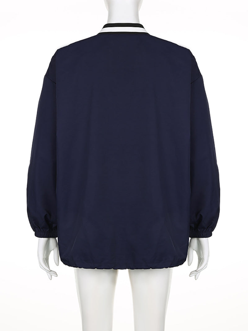 Casual Letter Print Loose Hoodie