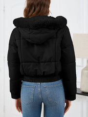 Fashion Pocketed Warm Hooded Padded Coat