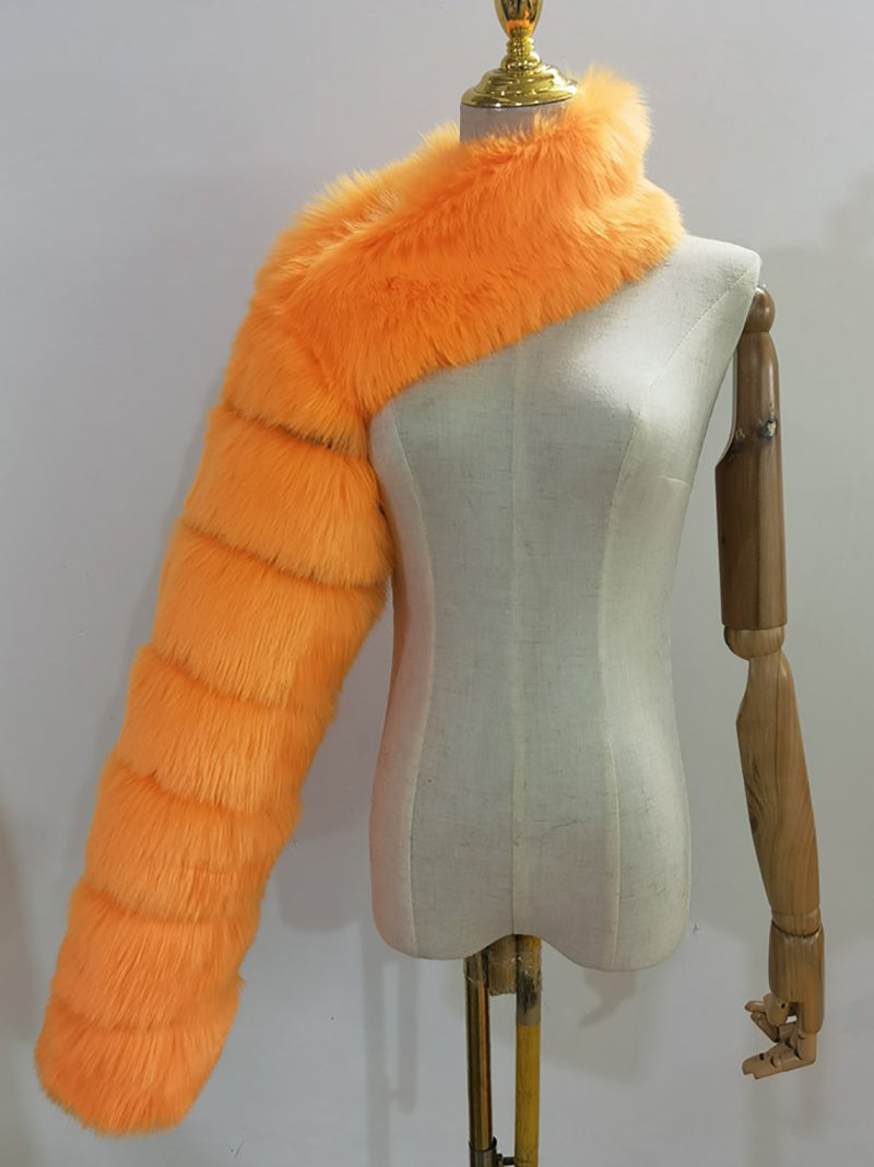 Fashion Faux Fox Fur Shawl Coat